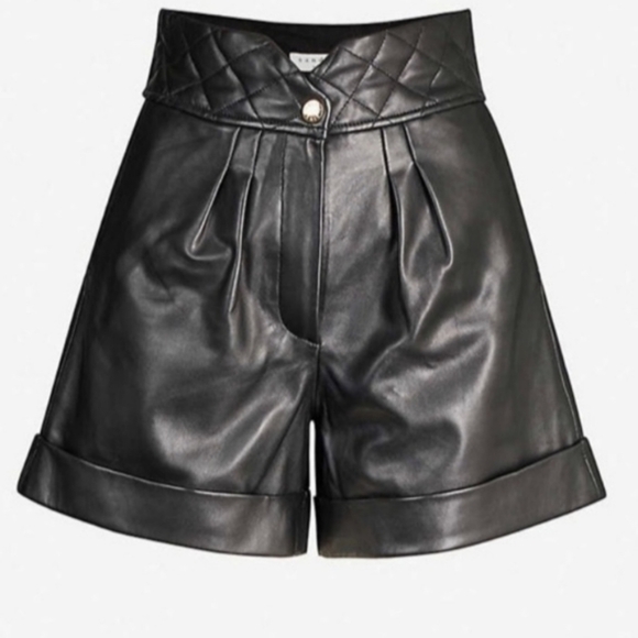 Leather Sandro Shorts size 42 US 10 - Picture 2 of 10
